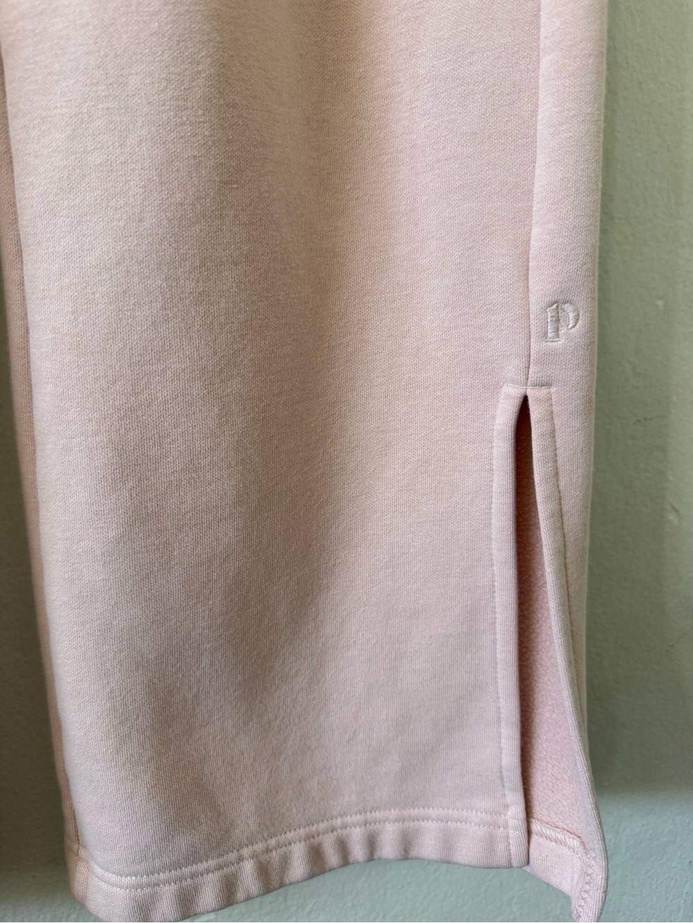 Pact Courtside Pink Split Hem Organic Cotton Fleece Sweatpants Wide Leg SZ Large - Picture 11 of 13